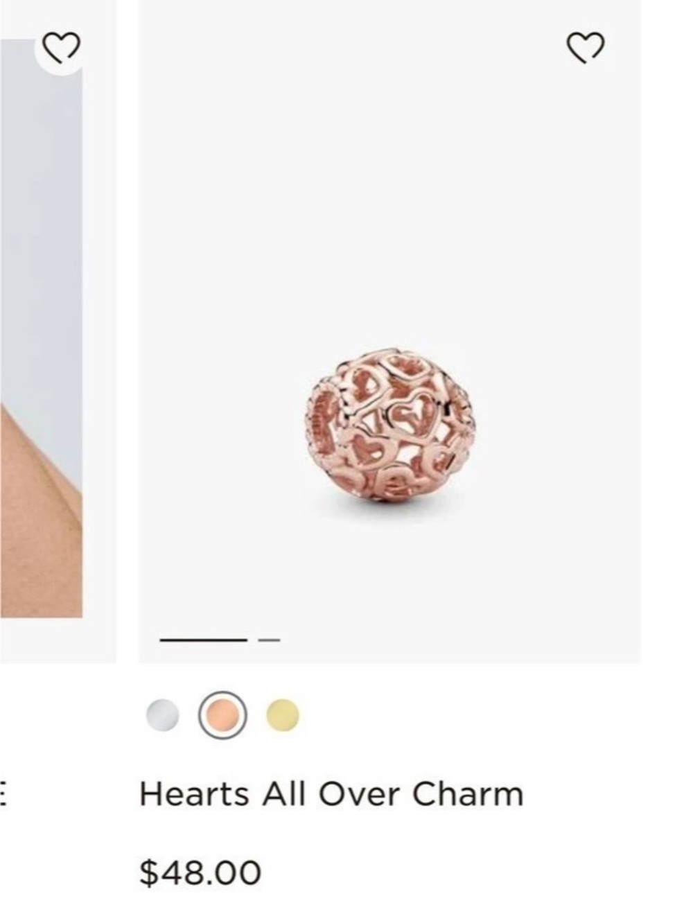 PANDORA Hearts All Over Charm Pink